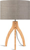 GOOD&MOJO Tafellamp Annapurna - Taupe/Bamboe - Ø36cm - Scandinavisch,Bohemian