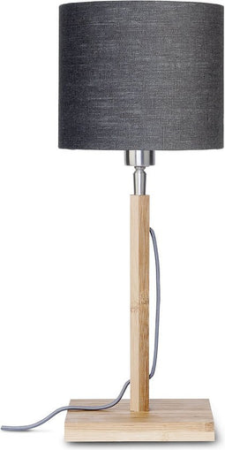 GOOD&MOJO Tafellamp Fuji - Donkergrijs/Bamboe - Ø18cm - Scandinavisch,Bohemian