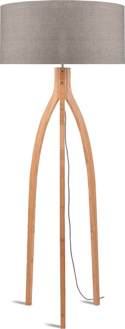 GOOD&MOJO Vloerlamp Annapurna - Taupe/Bamboe- Ø60cm - Scandinavisch,Bohemian - Staande lampen voor Woonkamer - Slaapkamer
