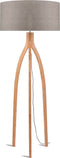 GOOD&MOJO Vloerlamp Annapurna - Taupe/Bamboe- Ø60cm - Scandinavisch,Bohemian - Staande lampen voor Woonkamer - Slaapkamer