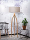 GOOD&MOJO Vloerlamp Annapurna - Taupe/Bamboe- Ø60cm - Scandinavisch,Bohemian - Staande lampen voor Woonkamer - Slaapkamer