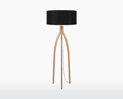 GOOD&MOJO Vloerlamp Annapurna - Zwart/Bamboe - Ø60cm - Scandinavisch,Bohemian - Staande lampen voor Woonkamer - Slaapkamer