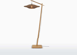 GOOD&MOJO Vloerlamp Bali - Bamboe/Zwart - 80x60x176cm - Scandinavisch,Bohemian - Staande lampen voor Woonkamer - Slaapkamer