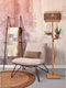 GOOD&MOJO Vloerlamp Bhutan - Bamboe/Zwart - Ø40x160cm - - Staande lampen voor Woonkamer - Slaapkamer