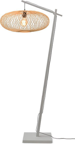 GOOD&MOJO Vloerlamp Cango - Bamboe Wit/Naturel - 36x60x176cm - - Staande lampen voor Woonkamer - Slaapkamer