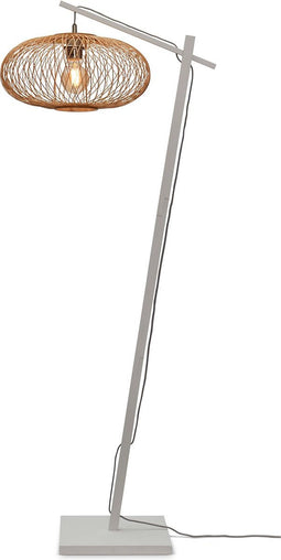 GOOD&MOJO Vloerlamp Cango - Bamboe Wit/Naturel - 62x40x150cm - - Staande lampen voor Woonkamer - Slaapkamer