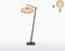 GOOD&MOJO Vloerlamp Cango - Bamboe Zwart/Zwart - 80x60x176cm - Scandinavisch,Bohemian - Staande lampen voor Woonkamer - Slaapkamer