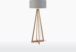 GOOD&MOJO Vloerlamp Everest - Lichtgrijs/Bamboe - Ø60cm - Scandinavisch,Bohemian - Staande lampen voor Woonkamer - Slaapkamer