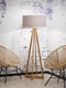 GOOD&MOJO Vloerlamp Everest - Lichtgrijs/Bamboe - Ø60cm - Scandinavisch,Bohemian - Staande lampen voor Woonkamer - Slaapkamer