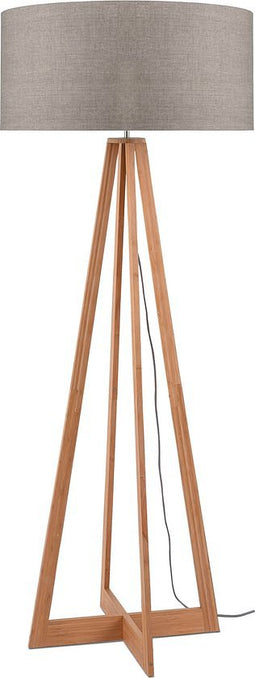 GOOD&MOJO Vloerlamp Everest - Taupe/Bamboe - Ø60cm - Scandinavisch,Bohemian - Staande lampen voor Woonkamer - Slaapkamer