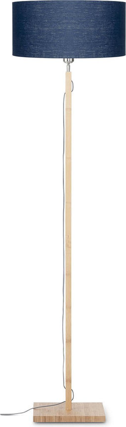 GOOD&MOJO Vloerlamp Fuji - Blauw/Bamboe - Ø47cm - Scandinavisch,Bohemian - Staande lampen voor Woonkamer - Slaapkamer