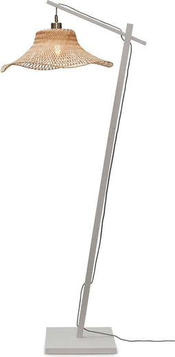 GOOD&MOJO Vloerlamp Ibiza - Bamboe Wit/Naturel - 77x50x150cm - - Staande lampen voor Woonkamer - Slaapkamer