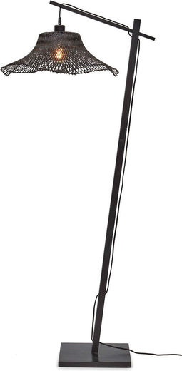 GOOD&MOJO Vloerlamp Ibiza - Bamboe Zwart - 77x50x150cm - - Staande lampen voor Woonkamer - Slaapkamer