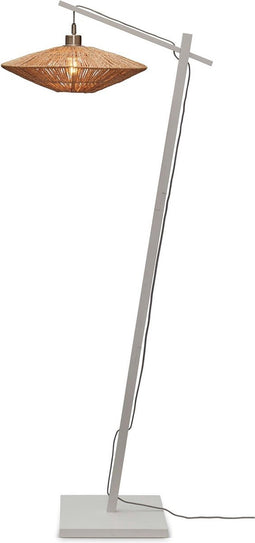GOOD&MOJO Vloerlamp Iguazu - Bamboe Wit/Jute - 62x40x150cm - - Staande lampen voor Woonkamer - Slaapkamer