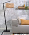 GOOD&MOJO Vloerlamp Iguazu - Bamboe Zwart/Jute - 73x50x176cm - Scandinavisch,Bohemian - Staande lampen voor Woonkamer - Slaapkamer