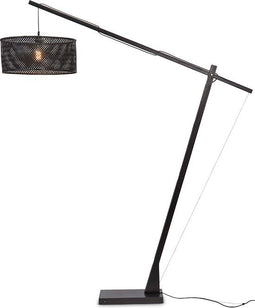 GOOD&MOJO Vloerlamp Java - Bamboe Zwart - 175x50x207cm - Modern - Staande lampen voor Woonkamer - Slaapkamer
