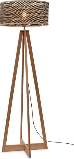 GOOD&MOJO Vloerlamp Java - Bamboe/Zwart - 50x50x145cm - - Staande lampen voor Woonkamer - Slaapkamer