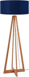 GOOD&MOJO Vloerlamp Kilimanjaro - Blauw/Bamboe - Ø60cm - Scandinavisch,Bohemian - Staande lampen voor Woonkamer - Slaapkamer