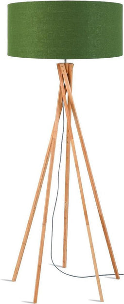GOOD&MOJO Vloerlamp Kilimanjaro - Groen/Bamboe - Ø60cm - Scandinavisch,Bohemian - Staande lampen voor Woonkamer - Slaapkamer