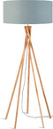 GOOD&MOJO Vloerlamp Kilimanjaro - Lichtgrijs/Bamboe - Ø60cm - Scandinavisch,Bohemian - Staande lampen voor Woonkamer - Slaapkamer