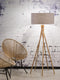 GOOD&MOJO Vloerlamp Kilimanjaro - Lichtgrijs/Bamboe - Ø60cm - Scandinavisch,Bohemian - Staande lampen voor Woonkamer - Slaapkamer