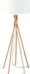 GOOD&MOJO Vloerlamp Kilimanjaro - Wit/Bamboe - Ø60cm - Scandinavisch,Bohemian - Staande lampen voor Woonkamer - Slaapkamer