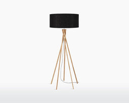 GOOD&MOJO Vloerlamp Kilimanjaro - Zwart/Bamboe - Ø60cm - Scandinavisch,Bohemian - Staande lampen voor Woonkamer - Slaapkamer