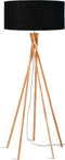 GOOD&MOJO Vloerlamp Kilimanjaro - Zwart/Bamboe - Ø60cm - Scandinavisch,Bohemian - Staande lampen voor Woonkamer - Slaapkamer