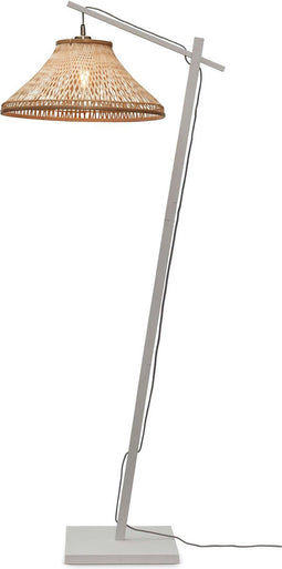 GOOD&MOJO Vloerlamp Tahiti - Bamboe Wit/Naturel - 65x45x150cm - Modern - Staande lampen voor Woonkamer - Slaapkamer