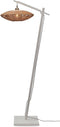 GOOD&MOJO Vloerlamp Tanami - Bamboe Wit/Rotan - 63x40x150cm - Modern - Staande lampen voor Woonkamer - Slaapkamer