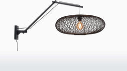GOOD&MOJO Wandlamp Cango - Bamboe Zwart - 105x60x60cm - Binnen Scandinavisch,Bohemian