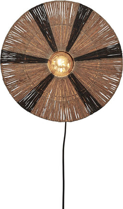 GOOD&MOJO Wandlamp Iguazu - Jute/Zwart - Ø40cm - Binnen