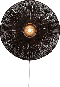 GOOD&MOJO Wandlamp Iguazu - Jute Zwart - Ø55cm - Binnen