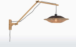 GOOD&MOJO Wandlamp Kalimantan - Bamboe/Zwart - 105x60x55cm - Binnen Scandinavisch,Bohemian