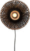 GOOD&MOJO Wandlamp Kalimantan - Zwart/Bamboe - Ø30cm - Binnen Modern