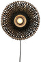 GOOD&MOJO Wandlamp Kalimantan - Zwart/Bamboe - Ø30cm - Binnen Modern