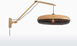 GOOD&MOJO Wandlamp Palawan - Bamboe/Zwart - 105x60x55cm - Binnen Scandinavisch,Bohemian