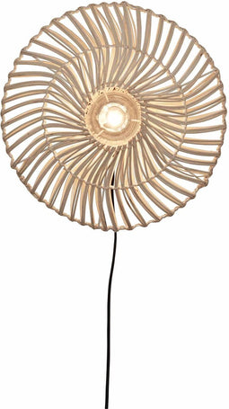 GOOD&MOJO Wandlamp Zanzibar - Rotan Wit - Ø40cm - Binnen Modern