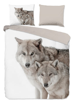 Good Morning Dekbedovertrek Fera Wolven - Flanel - Multi 240x220cm