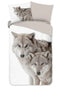 Good Morning Dekbedovertrek Fera Wolven - Flanel - Multi 240x220cm