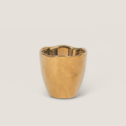 Good Morning egg cup, Set of 2, in gift pack Gold / Ceramic