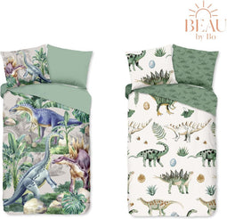 Good Morning Kids Dekbedovertrek Dinosaurs - 140x220cm + 60x70cm - Set van 2 stuks - Multi