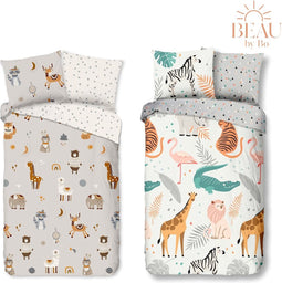 Good Morning Kids Dekbedovertrek Savanne - 140x220cm + 60x70cm - Set van 2 stuks - Multi