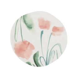 Good Morning plate Spring Flowers White / Ceramic