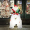 GOPLUS 175 cm Opblaasbare Kerstman Beer met Lichtjes, Kerstman Berijdend de Beer, Kerstdecoratie Bin