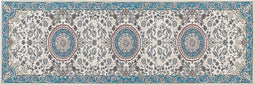 GORDES - Loper tapijt - Beige/Blauw - 80 x 240 cm - Polyester