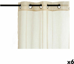 Gordijn 140 x 260 cm Beige (6 Stuks)