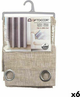 Gordijn Beige 140 x 0,1 x 260 cm (6 Stuks)