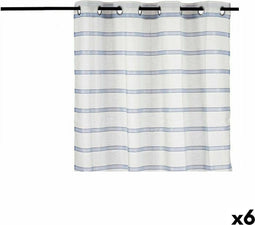 Gordijn Strepen Blauw 140 x 0,1 x 260 cm (6 Stuks)