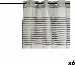 Gordijn Strepen Donker grijs 6 Stuks (140 x 0,1 x 260 cm)